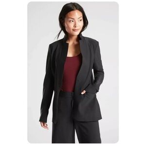 Athleta Interstellar Blazer Black Women’s Stretch Commuter Travel Work Jacket